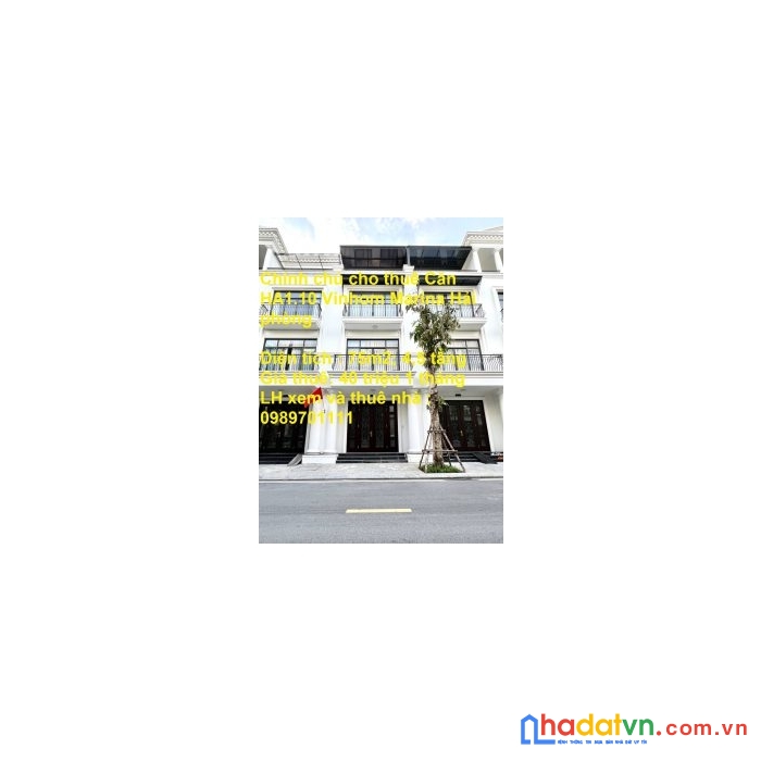 Chính chủ cho thuê căn ha1.10 vinhom marina hải phòng