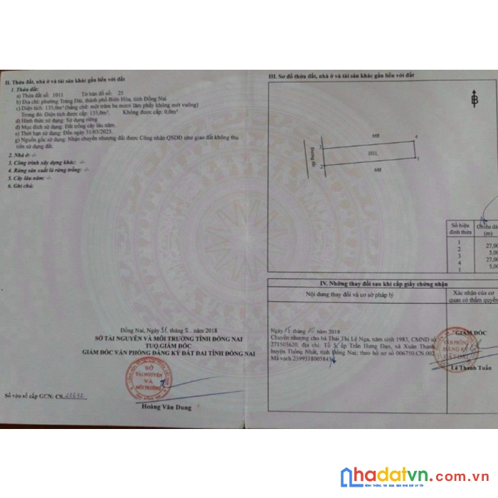 Bán lô đất chính chủ tại phường trảng dài, biên hòa, đồng nai
