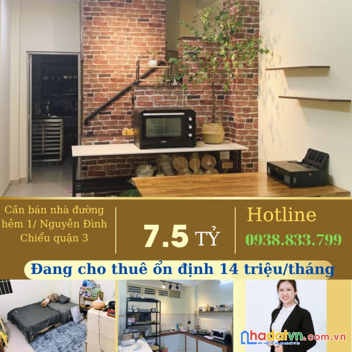 Chính chủ cần bán nhà đang cho thuê cạnh chợ vườn chuối đường nguyễn đình chiểu , quận 3 ,tp.hcm
