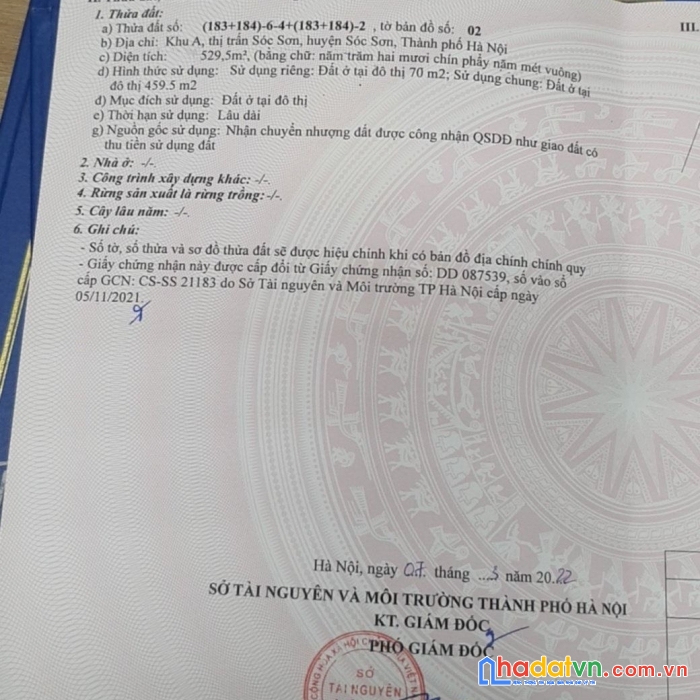 Chính chủ gửi bán 70m tổ 1 thị trấn sóc sơn đường 4m