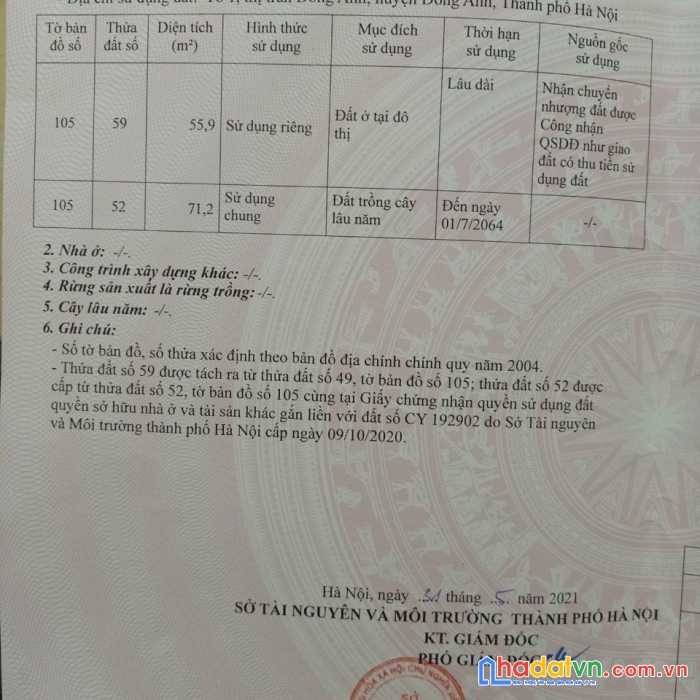 Bán đất tổ 1 thị trấn đông anh 55,9m2 giá rẻ