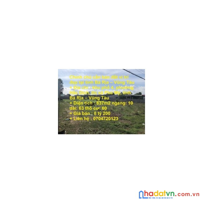 Chính chủ cần bán đất vị trí đẹp tại tỉnh bà rịa – vũng tàu