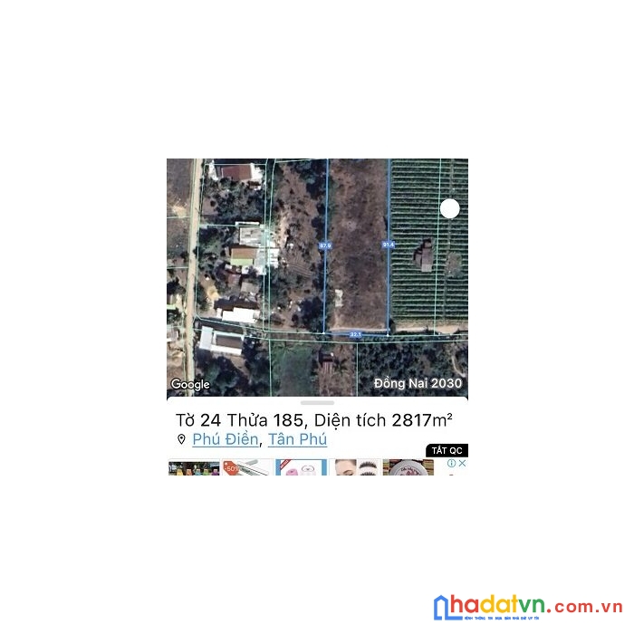 Chính chủ cần bán đất tại xã phú điền – h.tân phú – tỉnh đồng nai .