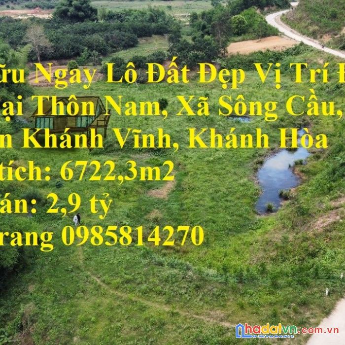 Sở hữu ngay lô đất đẹp vị trí đắc địa tại thôn nam, xã sông cầu, huyện khánh vĩnh, khánh hòa