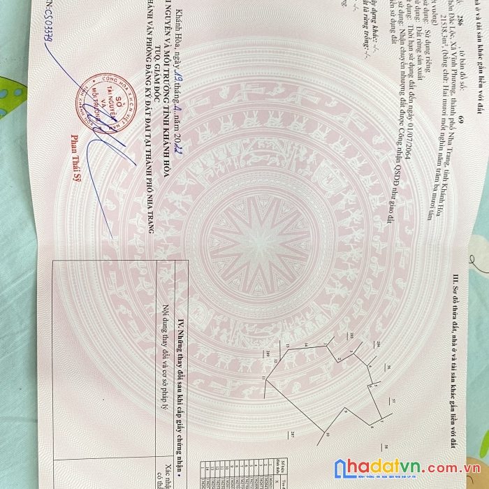 Chính chủ cần bán lô đất vị trí đẹp tại  xã vĩnh phương,tp nha trang, tỉnh khánh hòa