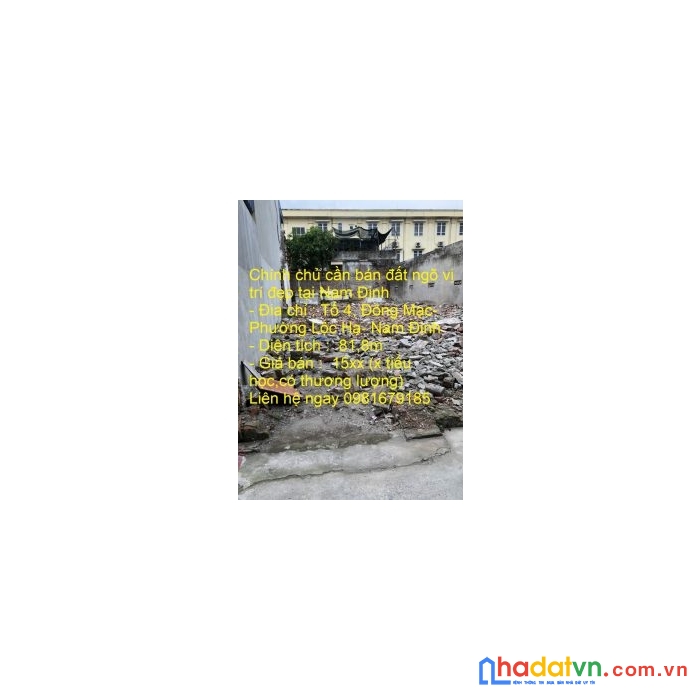 Chính chủ cần bán đất ngõ vị trí đẹp tại nam định