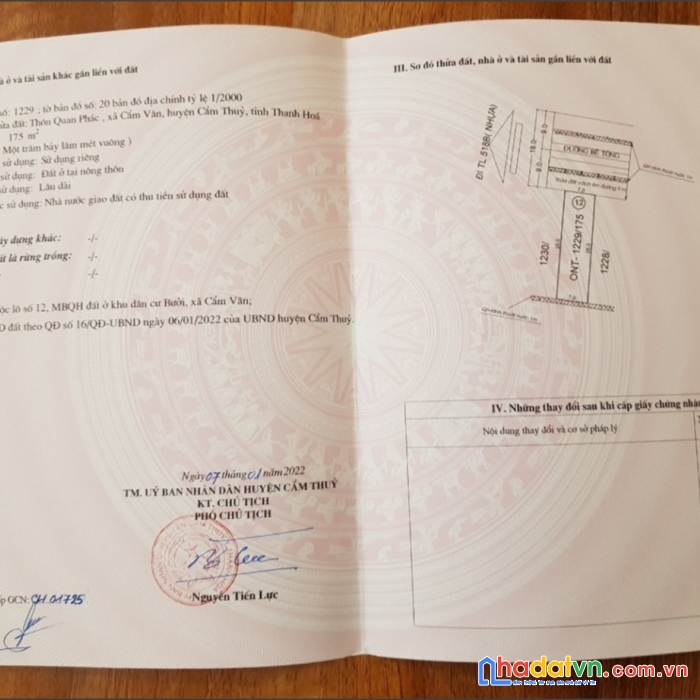 Chính chủ cần bán lô đất xã cẩm vân, cẩm thủy, thanh hóa_lh: 0973282678 .0868632494