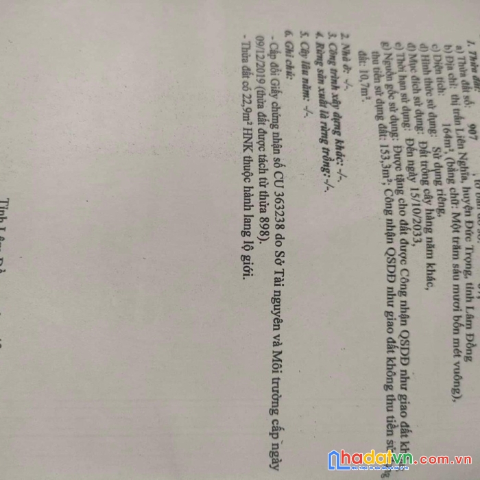 Bán đất (6x27) mặt tiền hồ xuân hương - liên nghĩa - đức trọng giáp thành phố đà lạt