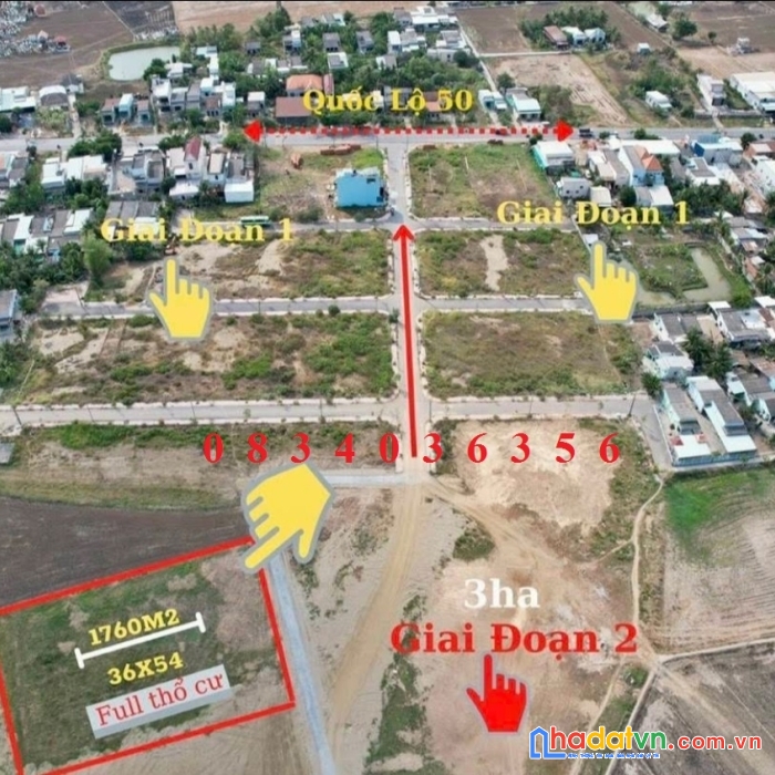 Đất nền quốc lộ 50 với giá còn rẻ đã có sổ hồng riêng công chứng ngay có hỗ trợ vay ngân hàng
