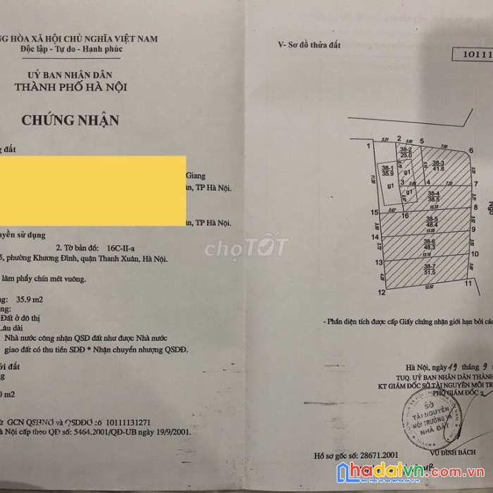 Cần bán đất chính chủ tại bùi xương trạch, thanh xuân, hà nội