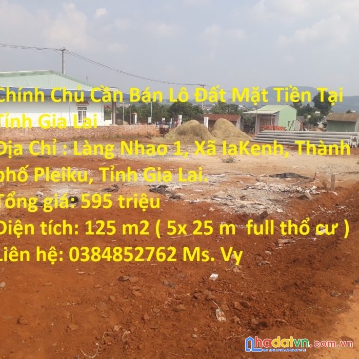 Chính chủ cần bán lô đất mặt tiền tại tỉnh gia lai
