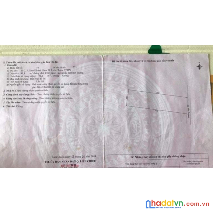Chính chủ cần bán nhanh kệt phường hòa khánh nam, quận liên chiểu, đà nẵng