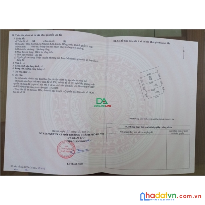 Bán đất tại xã nguyên khê đông anh, hà nội giá rẻ năm 2022