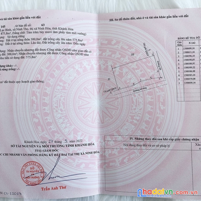 Chính chủ cần bán siêu phẩm 2 mặt tiền lạc bình, ninh thọ.