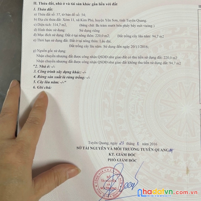 Chính chủ cần tiền bán nhanh lô đất tại xóm 11 – xã kim phú –huyện yên sơn – tỉnh tuyên quang