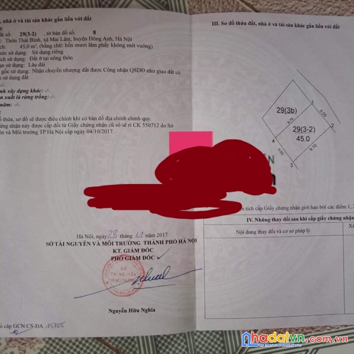 Bán đất thái bình mai lâm đông anh hà nội. vị trí sát cầu đông trù. dt45m2