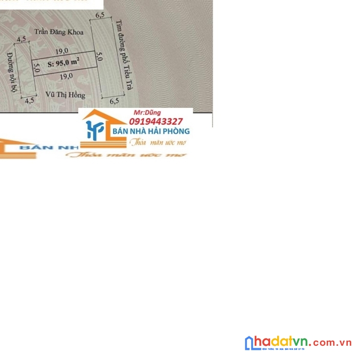 Tiểu trà, hưng đạo, dương kinh,cách đường 355 ( mạc đăng doanh ) vành đai 2 rộng 68m chỉ 150m