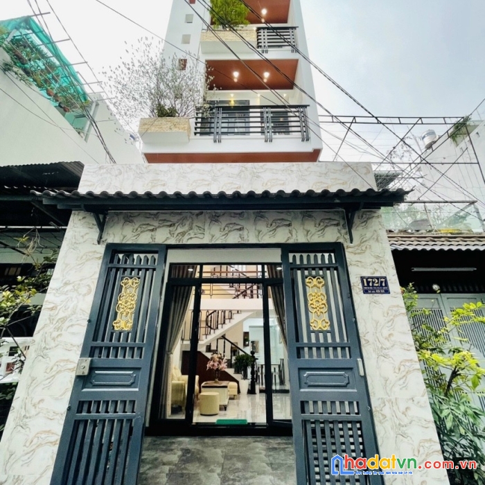 Bán nhà tuyệt đẹp đúc trệt, lửng 3 lầu, sân thượng sau.