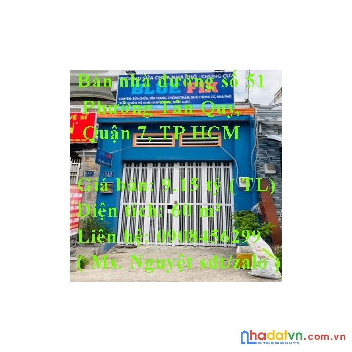 Bán nhà đường số 51, p. tân quy, quận 7