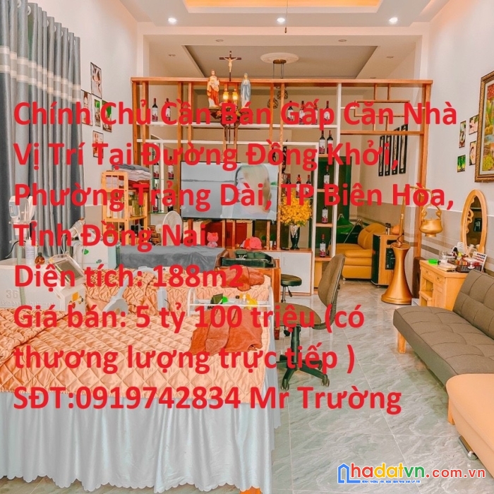 Chính chủ cần bán gấp căn nhà vị trí tại tp biên hòa-tỉnh đồng nai