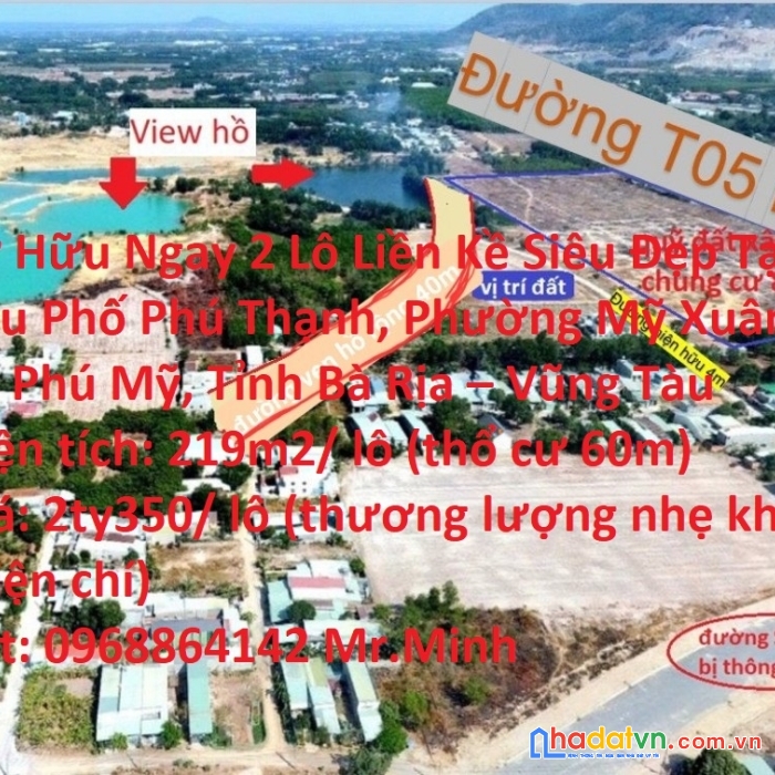 Sở hữu ngay 2 lô liền kề siêu đẹp tại thị xã phú mỹ