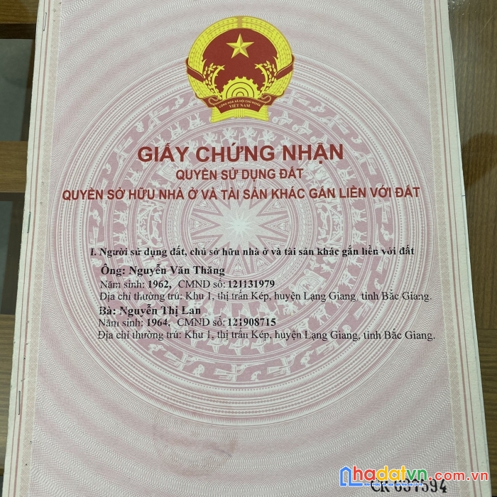Cần bán đất vị trí đẹp tại: khu 1 thị trấn kép, huyện lạng giang, tỉnh bắc giang