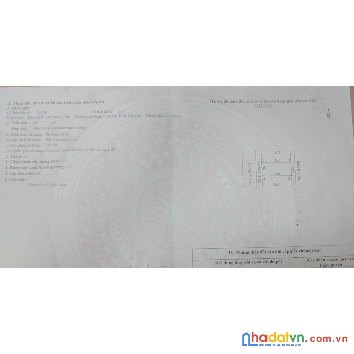 Cần bán gấp lô đất tại khu tái định cư bắc sông cấm, thủy nguyên
