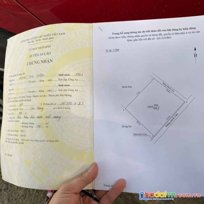 Người nhà nhờ chào hộ lô đất gần 1000m2 vuông như bàn cờ tại cốc tràng, chiến thắng, an lão 2 mặt
