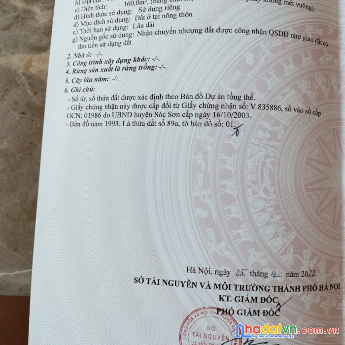 Cần bán 160m2 trục chính kinh doanh đạc tài – mai đình , đường 6m