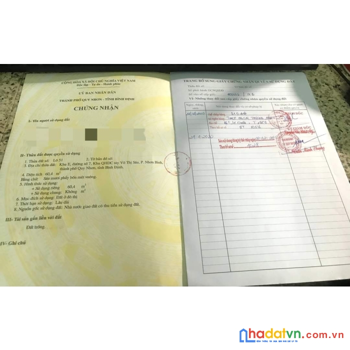 Chính chủ cần bán gấp 2 lô đất đẹp tại đường lê cơ, p nhơn bình tp quy nhơn