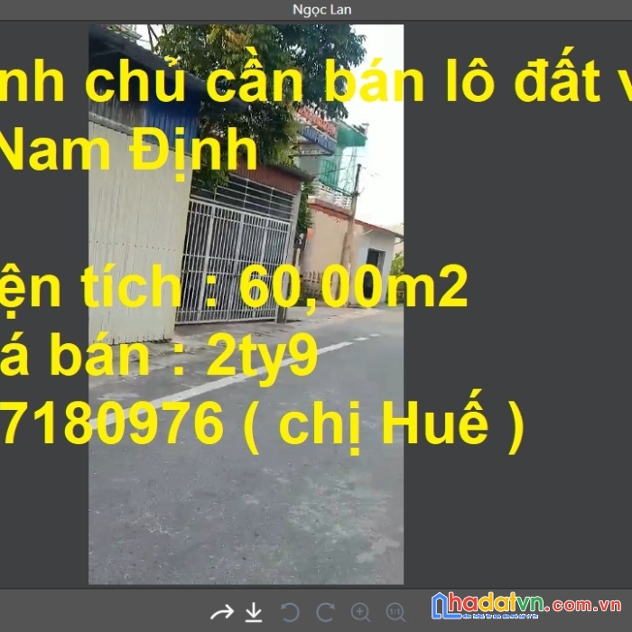 Chính chủ cần bán lô đất vị trí đẹp tại nam định