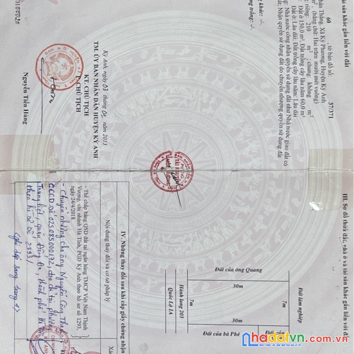 Cần bán gấp đất nền vị trí đẹp tại xã kỳ phương, huyện kỳ anh, tỉnh hà tĩnh.
