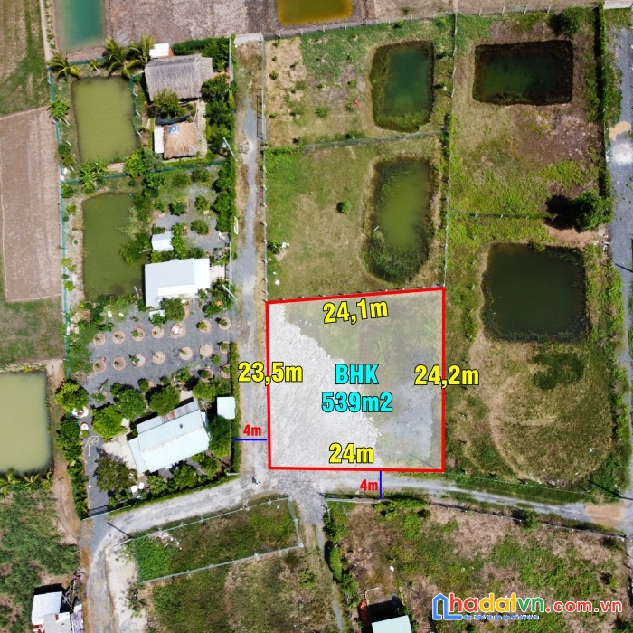 Bán 539m2 vườn thị trấn cần giuộc, 3 mặt tiền, được lên thổ cư