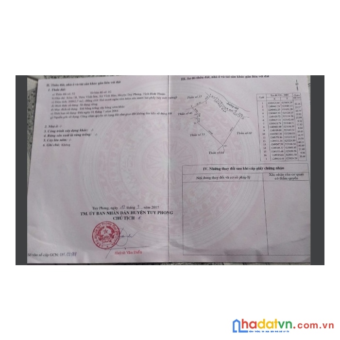 Cần bán nhanh lô đất tại xã vĩnh hảo, huyện tuy phong, tỉnh bình thuận