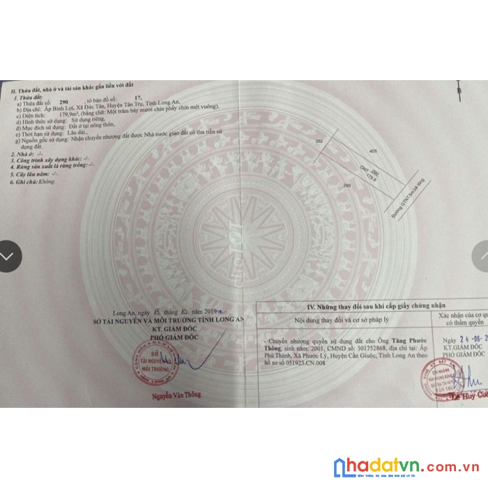 Bán đất thổ cư chính chủ thuộc ấp bình lợi, xã đức tân, huyện tân trụ, long an