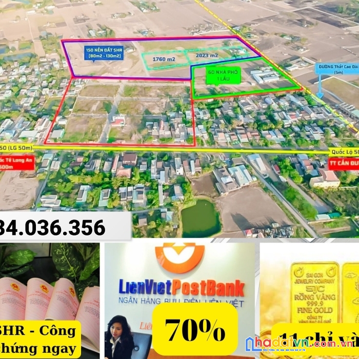 Tin hot đất nền có sổ hồng riêng đường quốc lộ 50 gần bình chánh liền kề vành đai 4 có vay ngân
