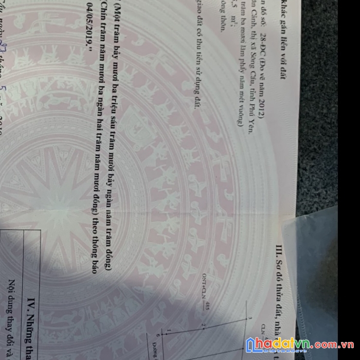 Bán lô đất biển tại thôn hòa lợi, xã xuân cảnh, sông cầu, phú yên.