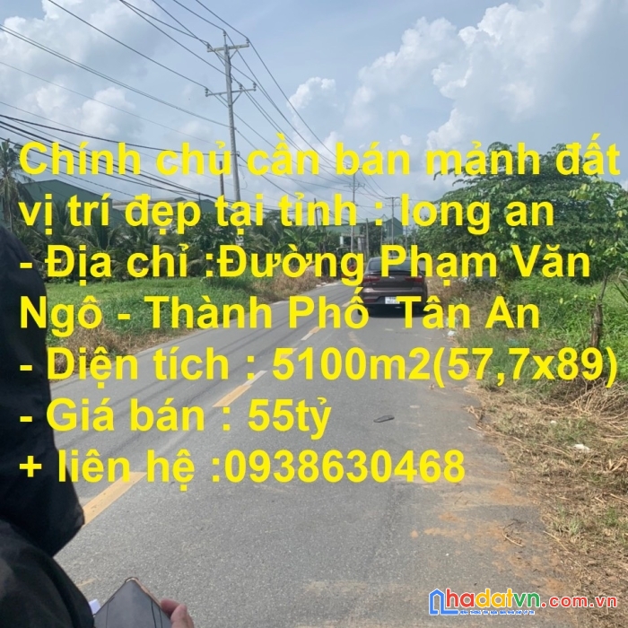 Chính chủ cần bán mảnh đất vị trí đẹp tại tỉnh  long an