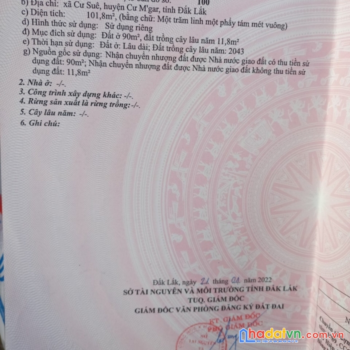 Chính chủ cần bán nhanh lô đất siêu đẹp xã cư suê huyện cư m’gar đăk lăk