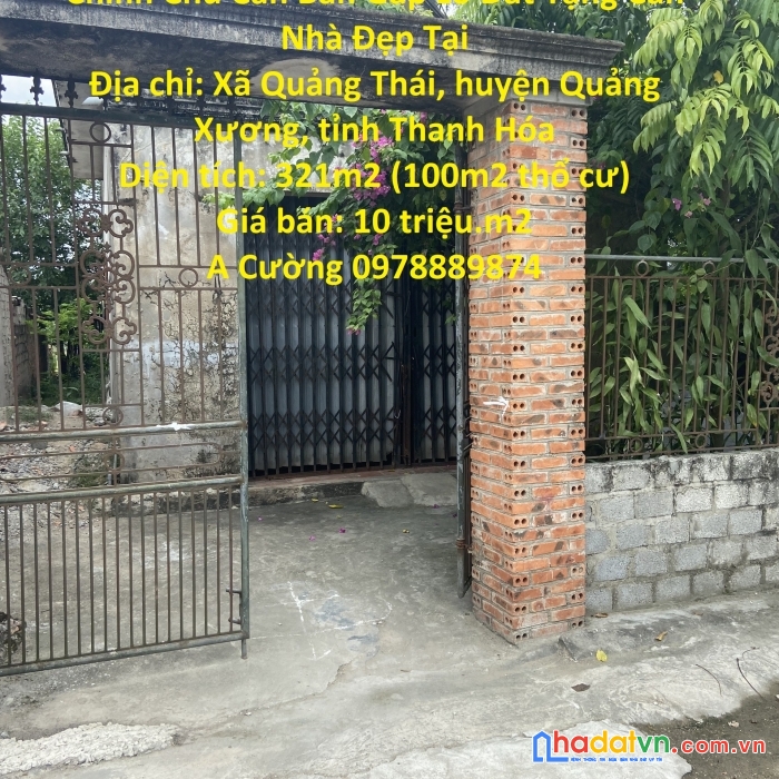 Chính chủ cần bán gấp lô đất tặng căn nhà đẹp tại quảng xương thanh hóa