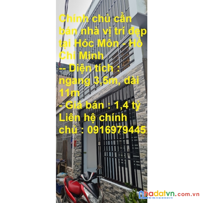 Chính chủ cần bán nhà vị trí đẹp tại hóc môn – hồ chí minh