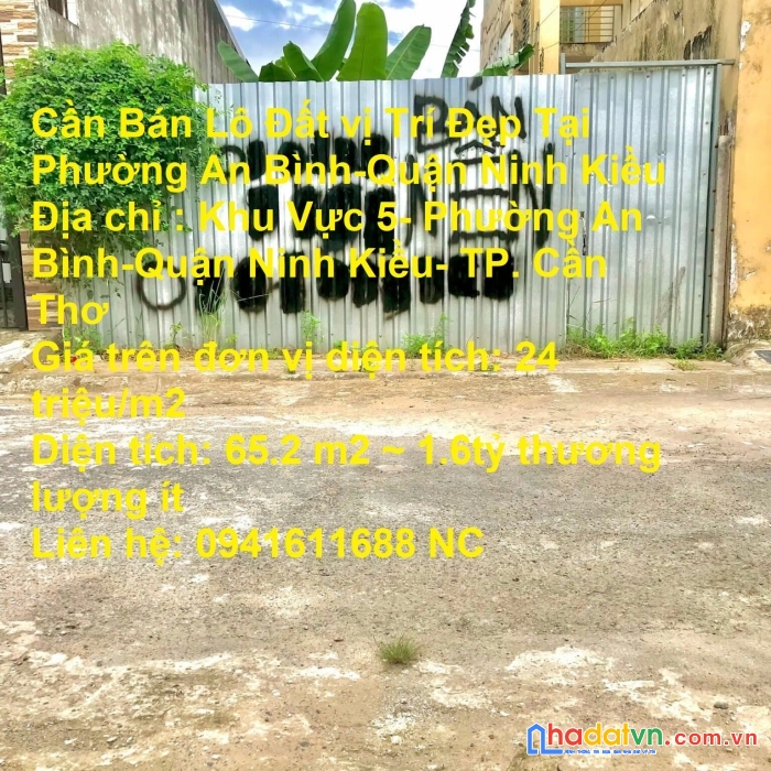 Cần bán lô đất vị trí đẹp tại phường an bình-quận ninh kiều