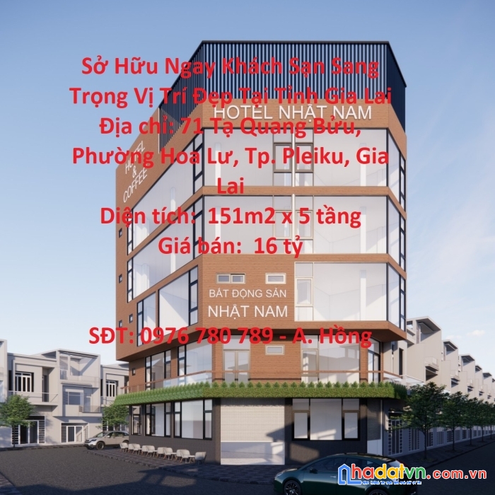 Sở hữu ngay khách sạn sang trọng vị trí đẹp tại tỉnh gia lai