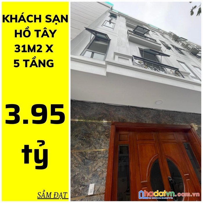 Bán khách sạn nhỏ ven hồ tây, 31m x 5 tầng. mặt tiền 5m, nhà đẹp long lanh giá hơn xíu 3.5 t
