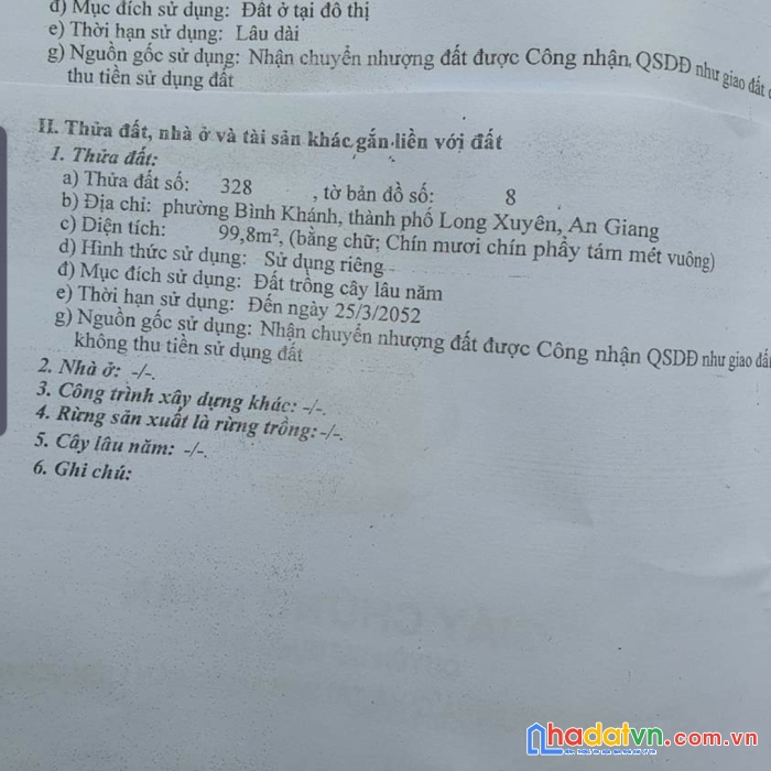 Bán gấp đất vị trí đẹp giá đầu tư tại phường bình khánh, tp long xuyên, an giang