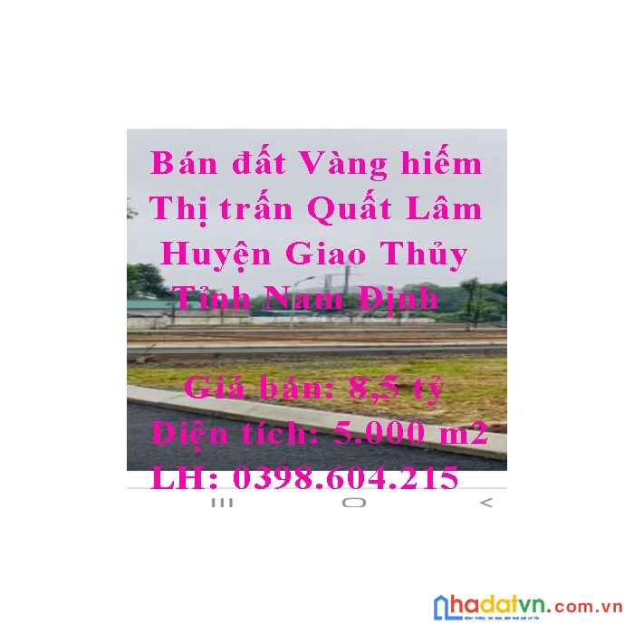 Bán đất vàng hiếm quất lâm mt 100,9 chỉ 8,5 tỷ