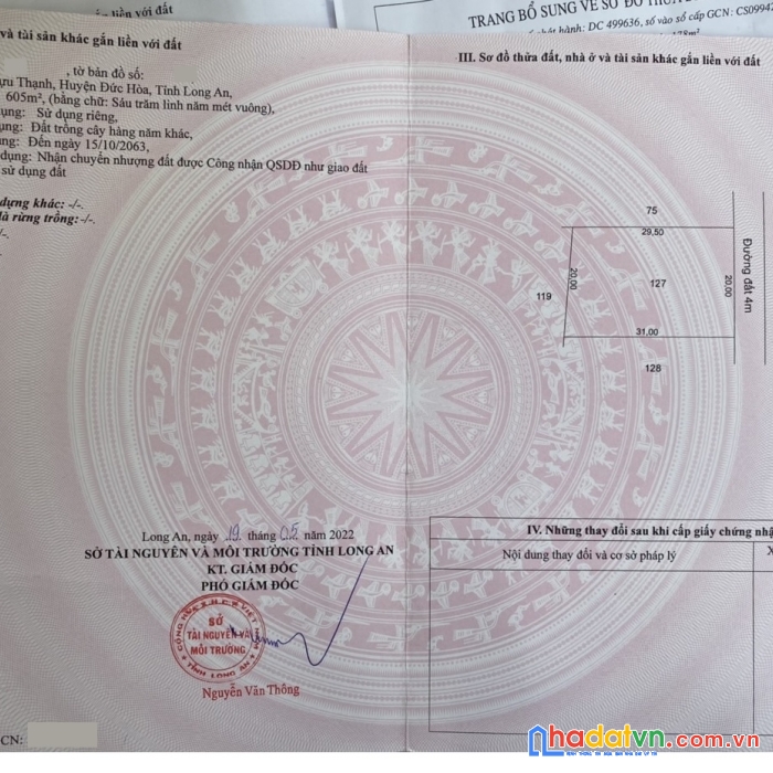 600m2 đất vườn hựu thạnh đức hòa long an giá 2.2 tỷ