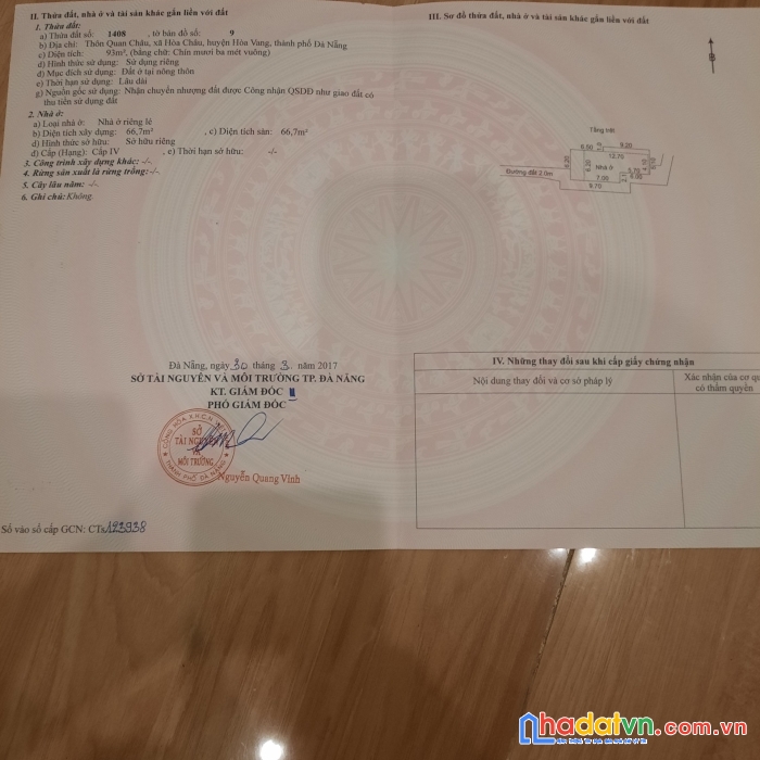 Chính chủ bán nhà thôn quan châu,xã hòa châu,huyện hòa vang,tp đà nẵng