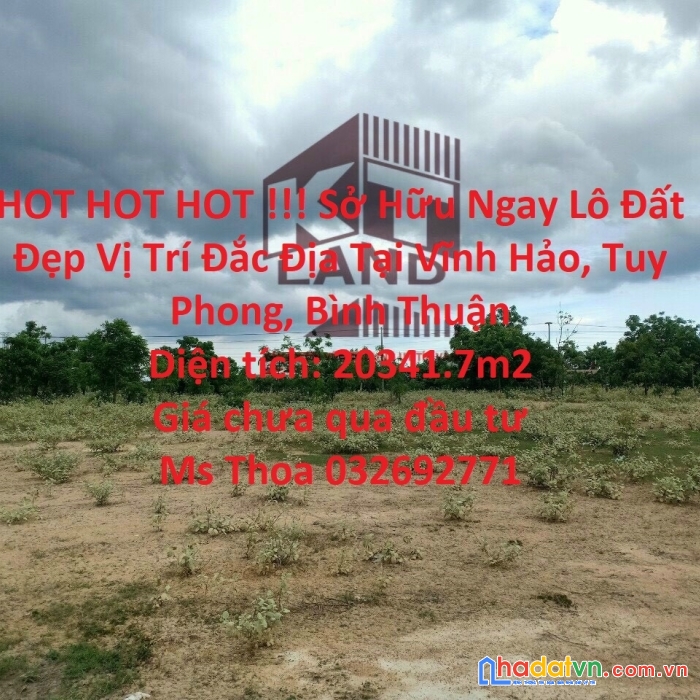 Hot hot hot !!! sở hữu ngay lô đất đẹp vị trí đắc địa tại vĩnh hảo, tuy phong, bình thuận