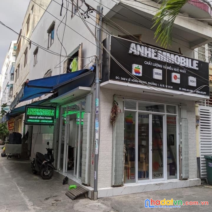 Cho thuê mặt bằng kinh doanh 368/4 lê hồng phong phường 1 quận 10 tphcm